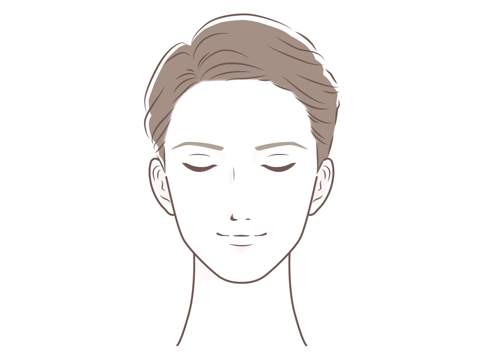 目を閉じてリラックスする女性の顔のイラスト