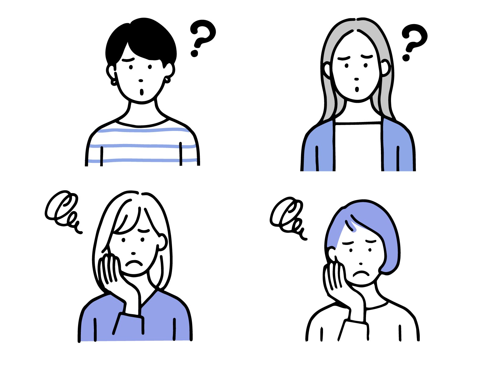 補助金の申請書類が分からず悩むサロンオーナーたちのイラスト